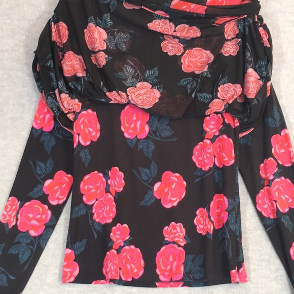 MATILDA JANE Stretch Jersey Knit Wrinkle Resistant Floral Print Oversized Top - Picture 13 of 16